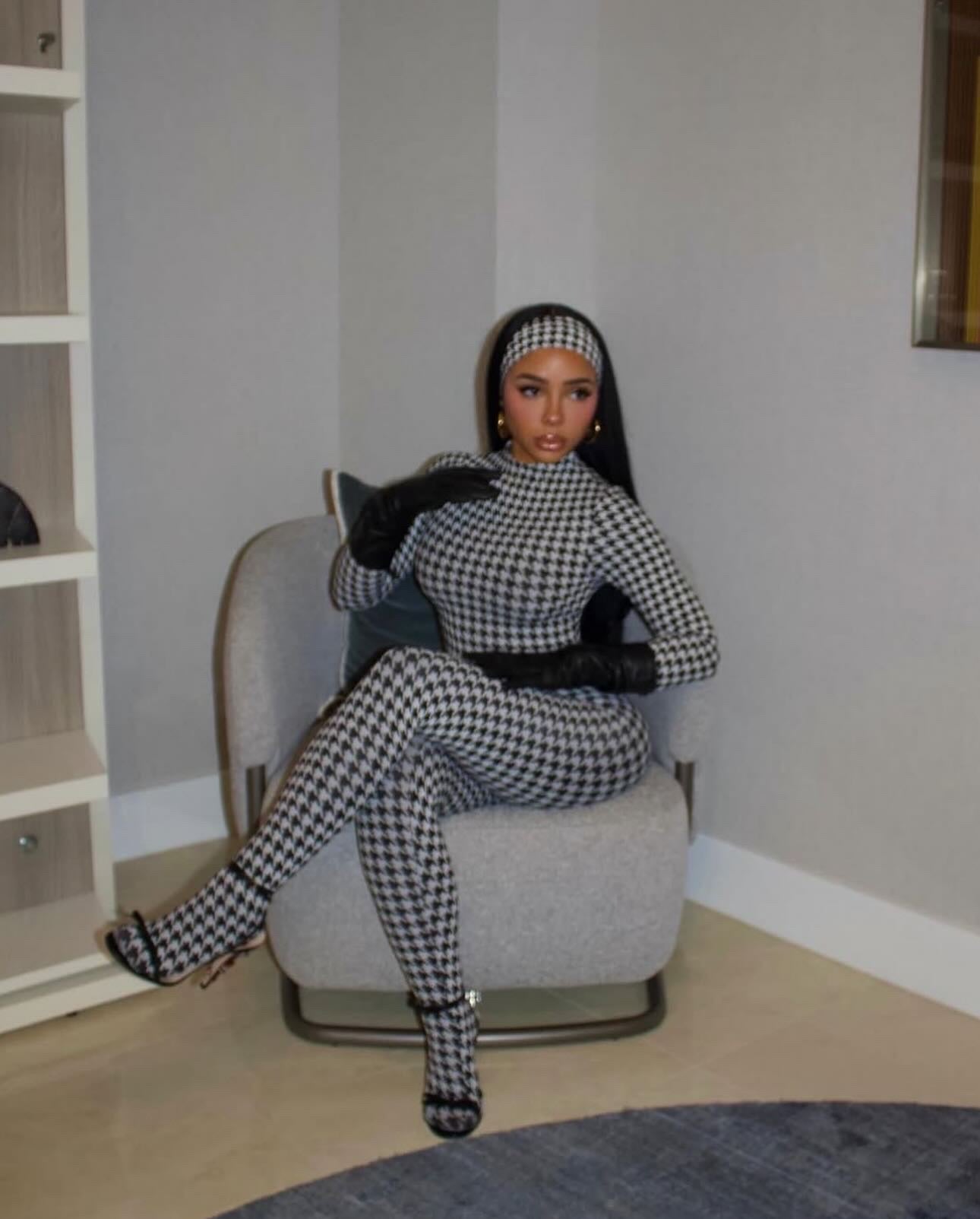 Hilary Houndstooth Jumpsuit