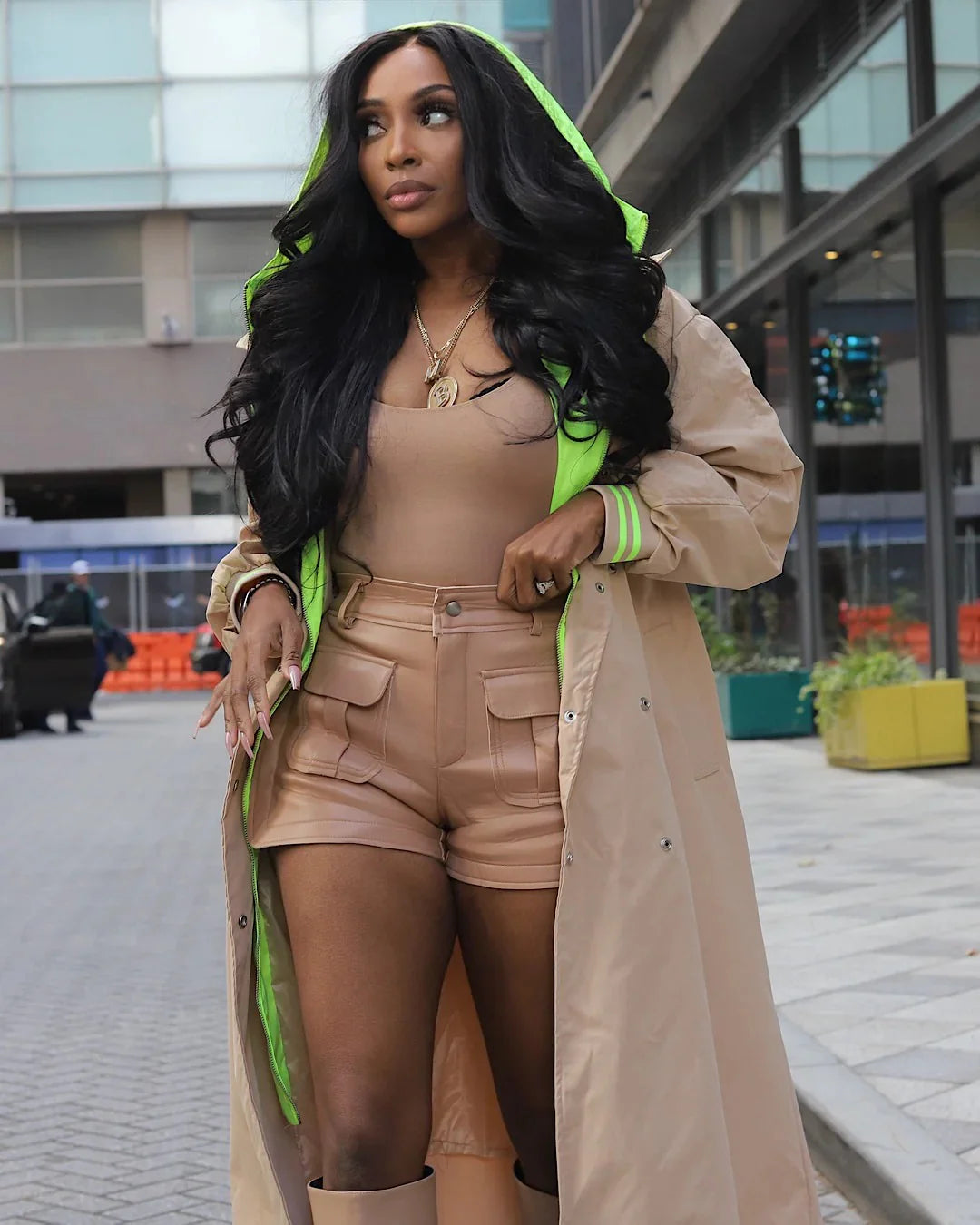 Lime Lights Trench Coat